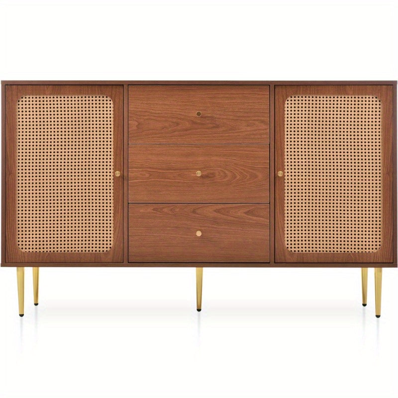 Walnut Rattan Sideboard - Sudd
