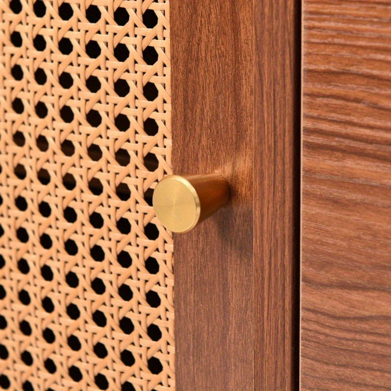 Walnut Rattan Sideboard - Sudd