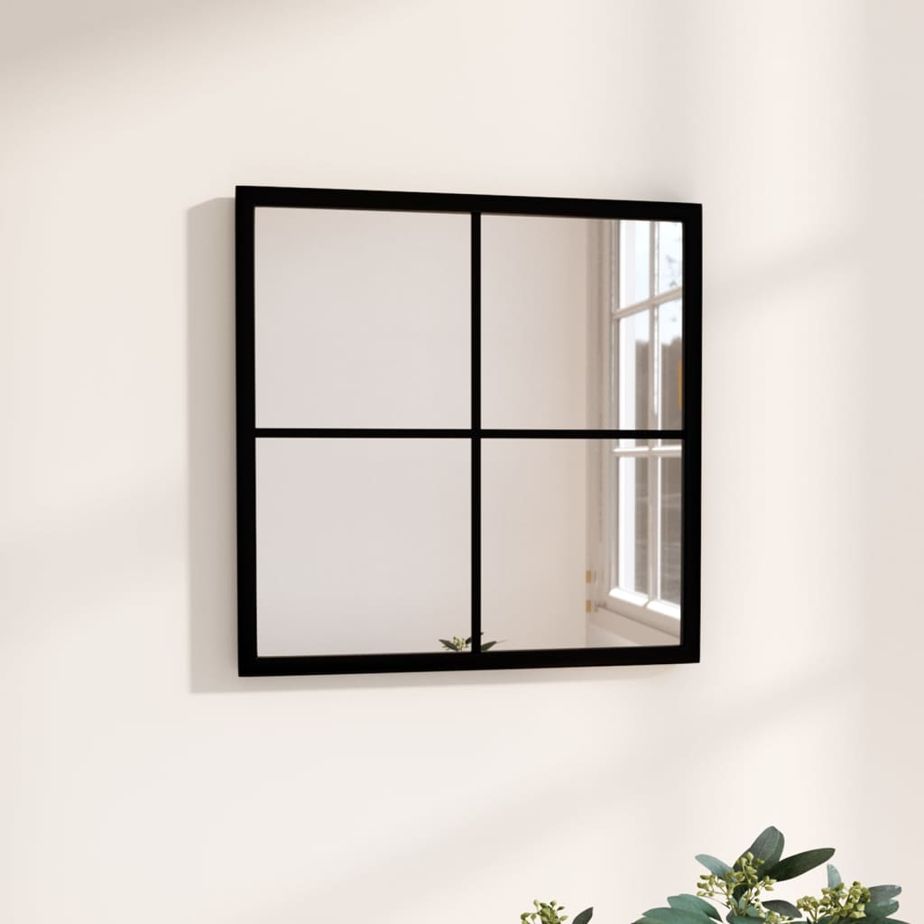 Black Metal Wall Mirror 40x40 cm - Sudd