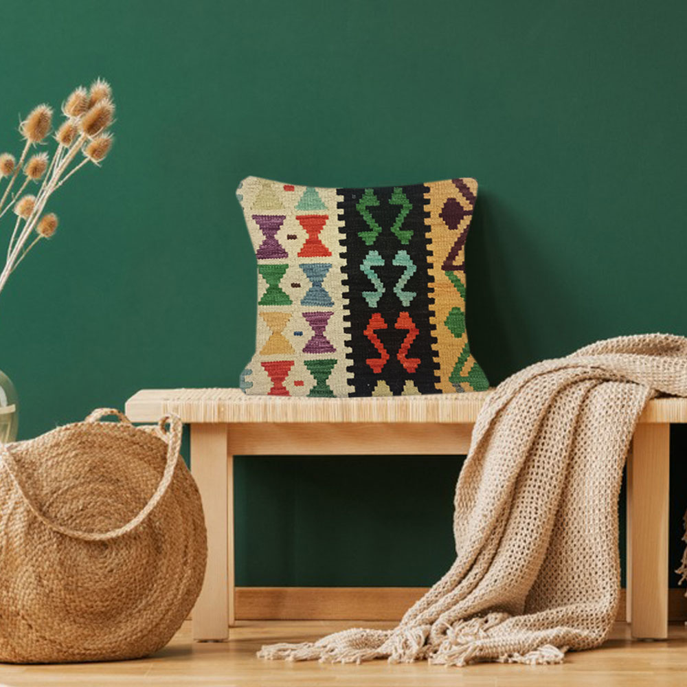 Kilim Handwoven Lichen Cushion Cover - Sudd