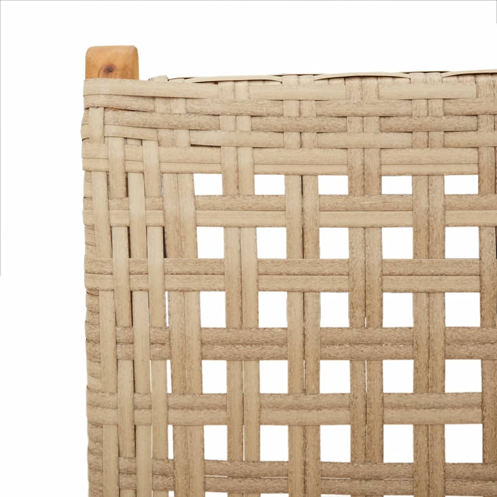 vidaXL 7 Piece Garden Dining Set Beige Poly Rattan and Solid Wood - Sudd
