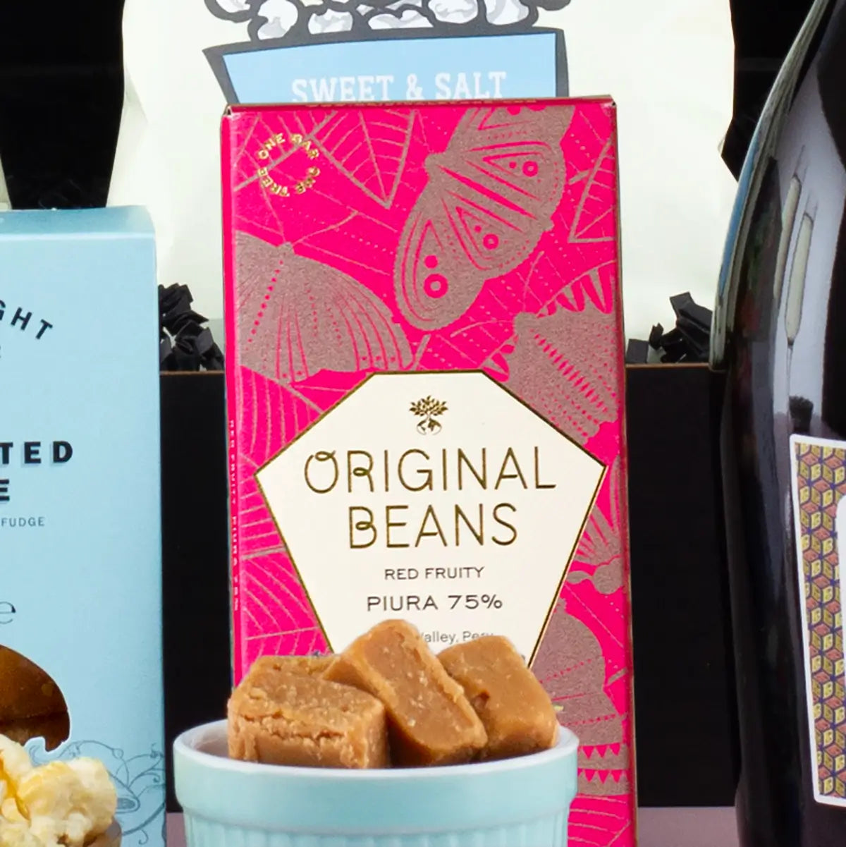 Prosecco, Popcorn, and Fudge Gift Hamper - Sudd