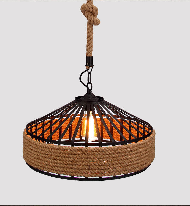 Hanging Lamp Hemp Rope Light Ceiling Pendant Light~1536 - Create a Warm and Romantic Atmosphere - Sudd