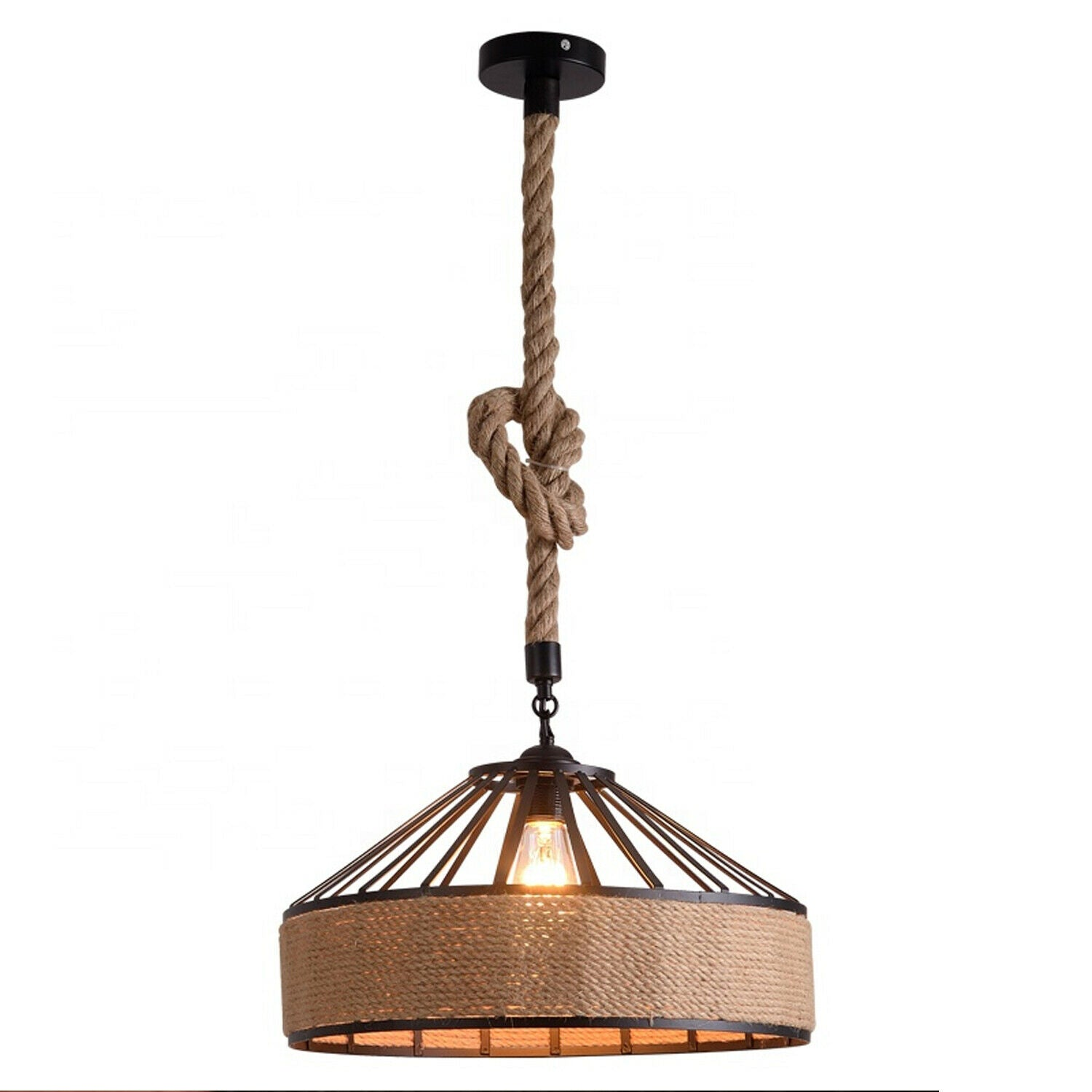 Hanging Lamp Hemp Rope Light Ceiling Pendant Light~1536 - Create a Warm and Romantic Atmosphere - Sudd