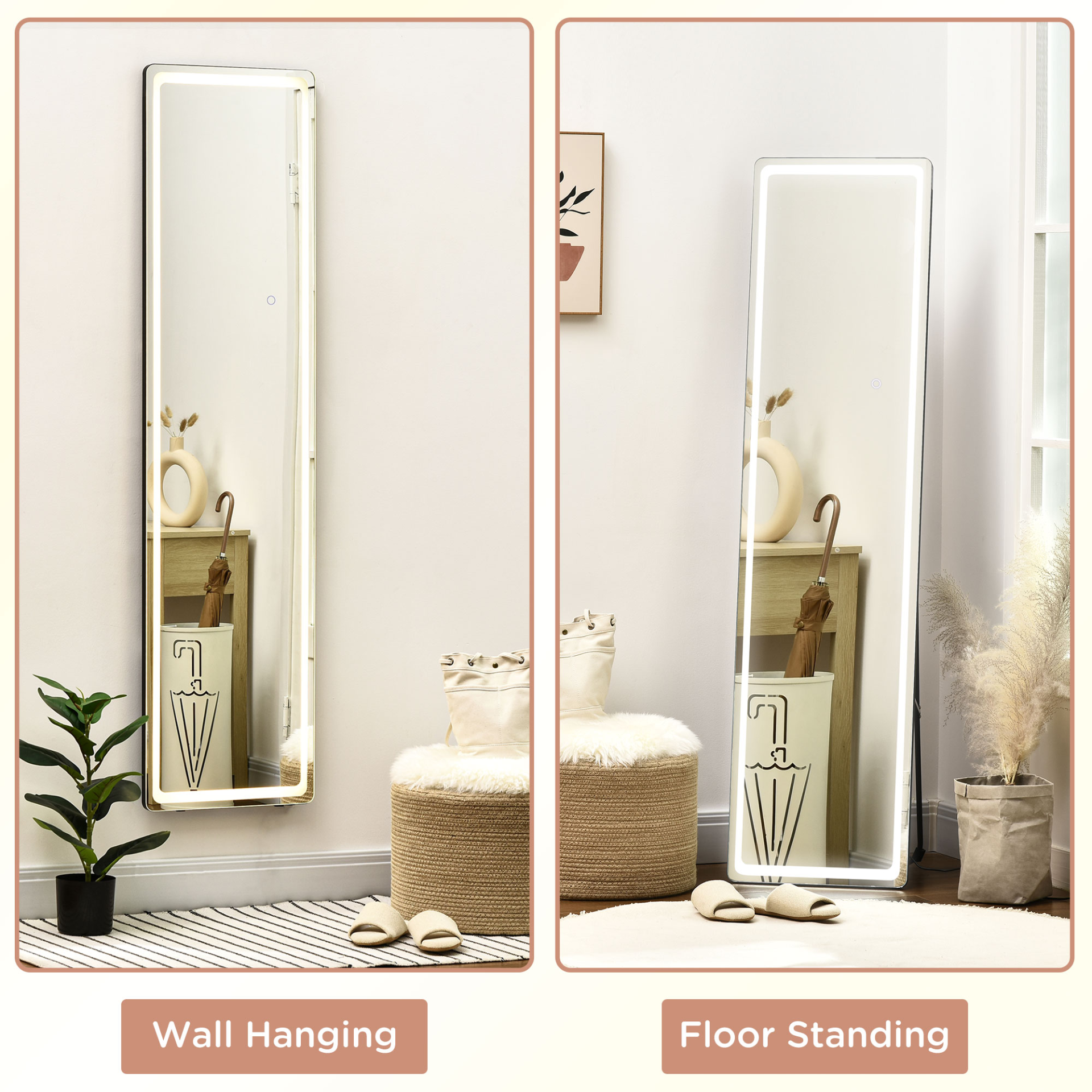 Full-Length Mirror with LED Lights - Sudd