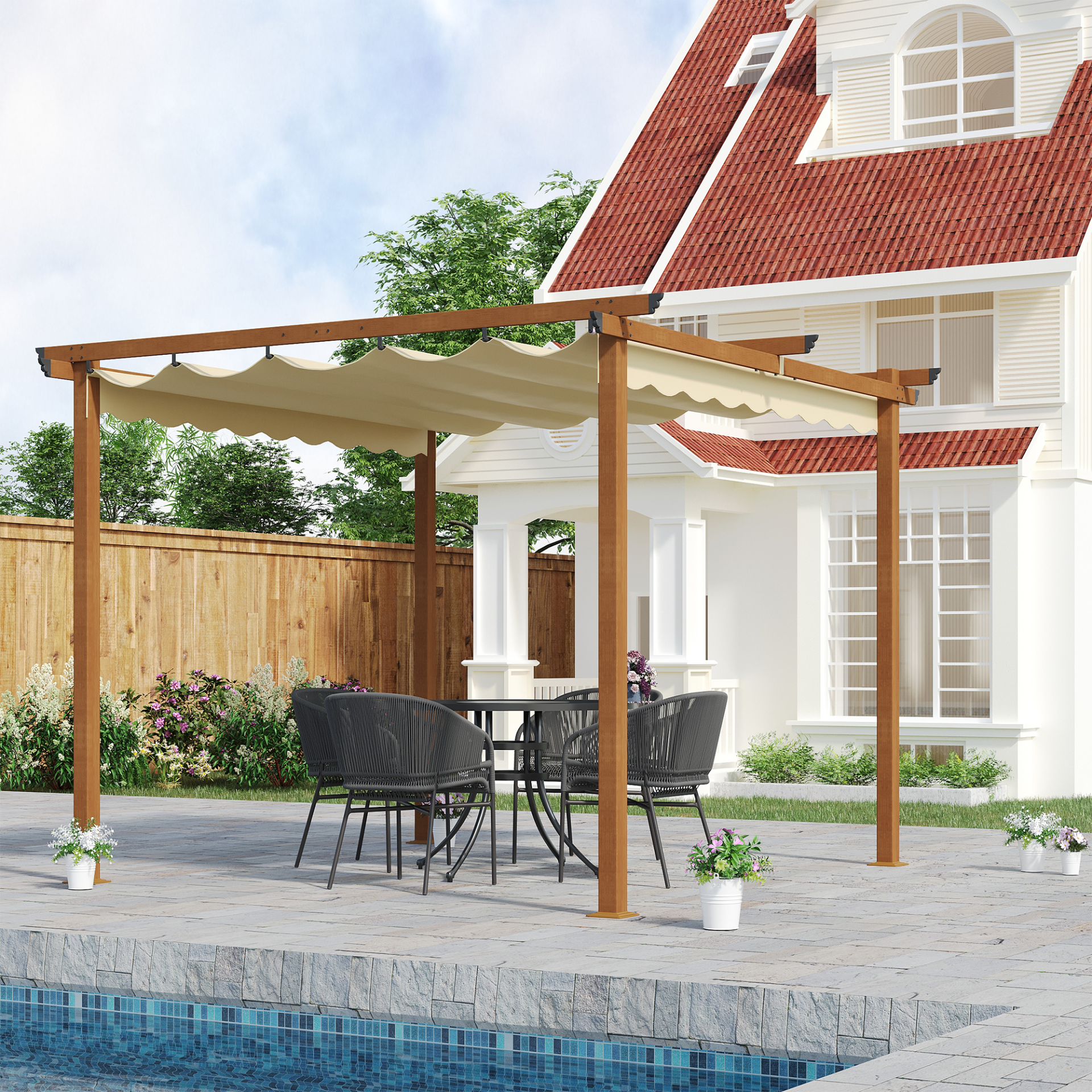 Khaki Outdoor Pergola - Sudd