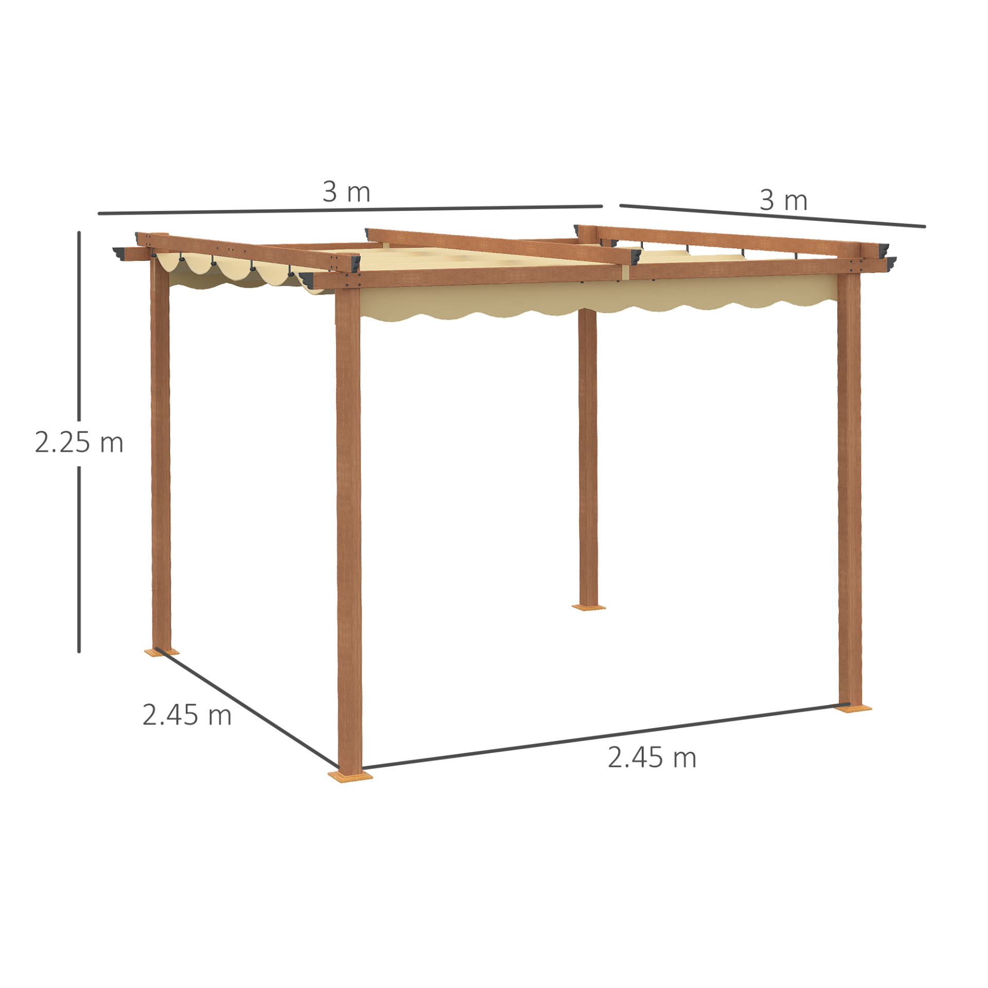 Khaki Outdoor Pergola - Sudd