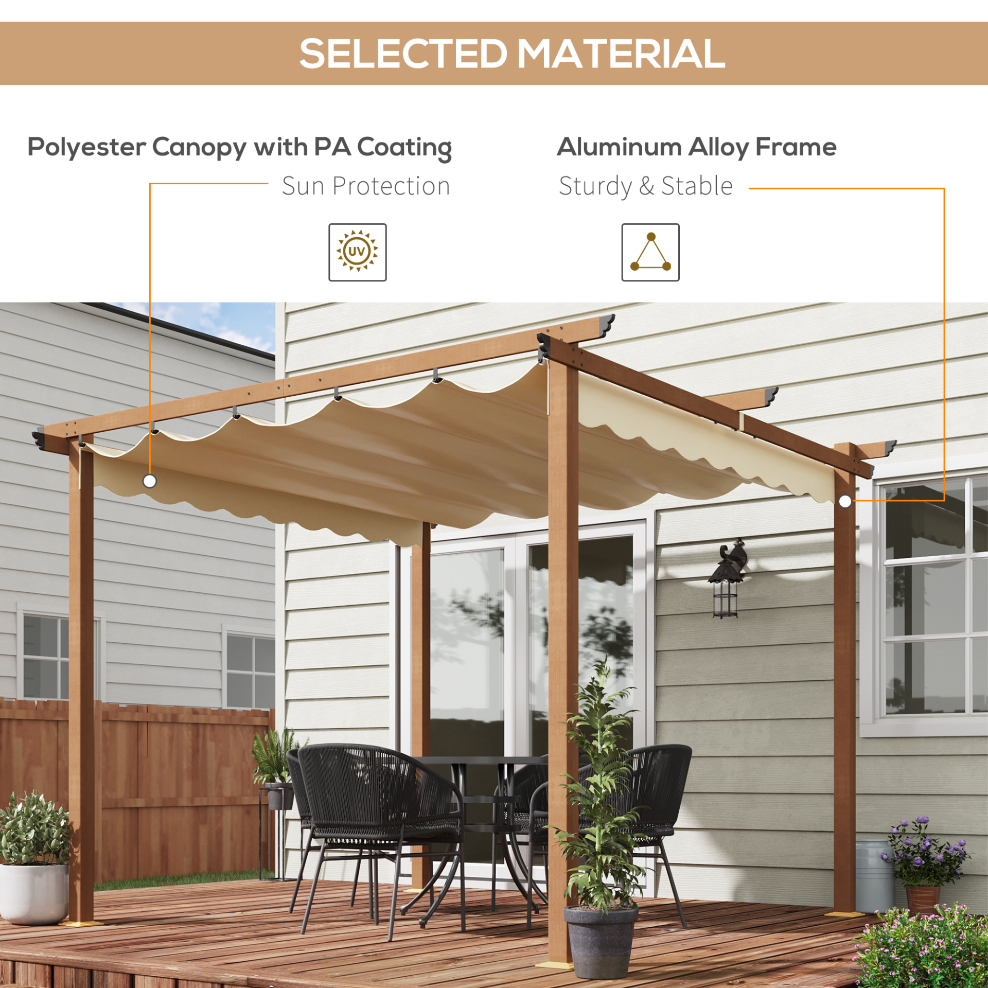 Khaki Outdoor Pergola - Sudd