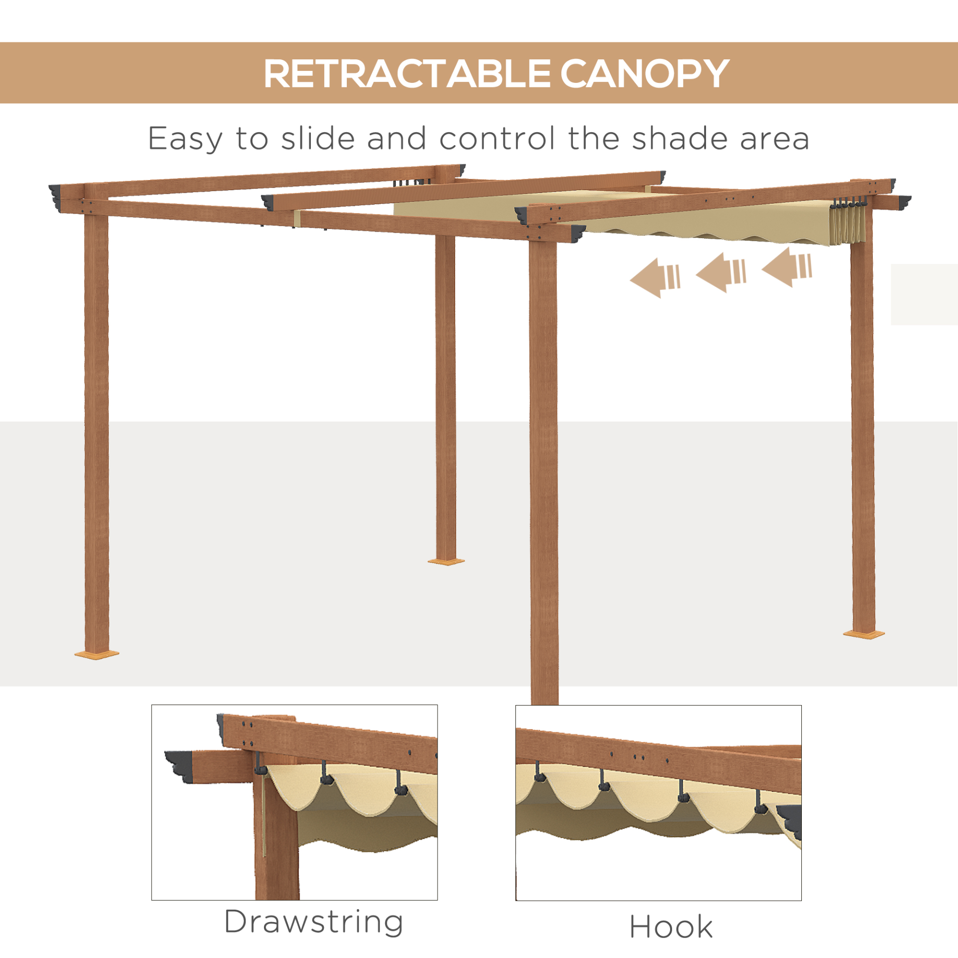 Khaki Outdoor Pergola - Sudd