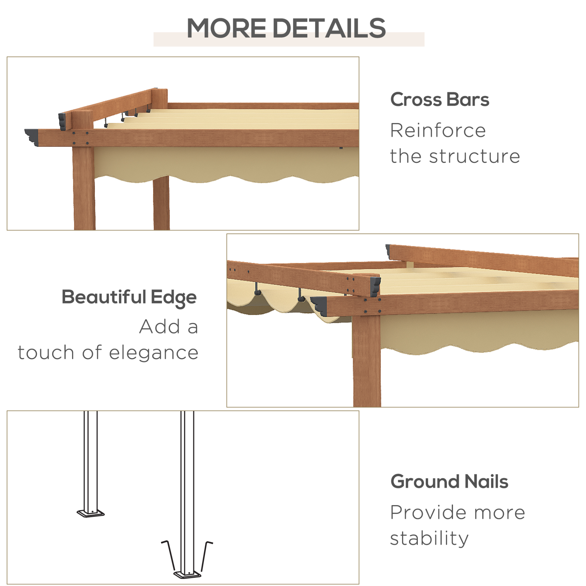 Khaki Outdoor Pergola - Sudd