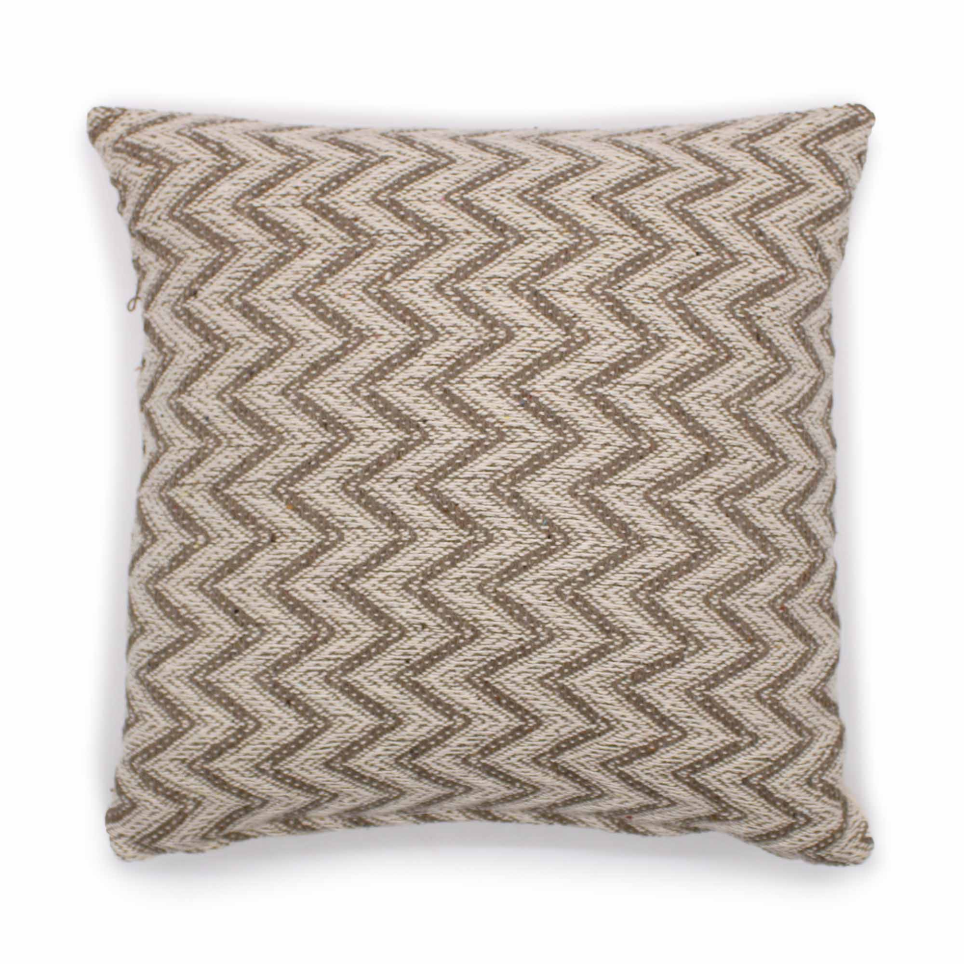 Classic Cushion Cover - Herringbone Wide Grey - 40x40cm | Decorative Indian Design - Sudd