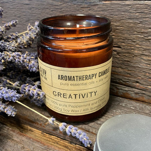 Aromatherapy Candle - Creativity - Enchanting Pure Essential oils and Soy Wax - Sudd