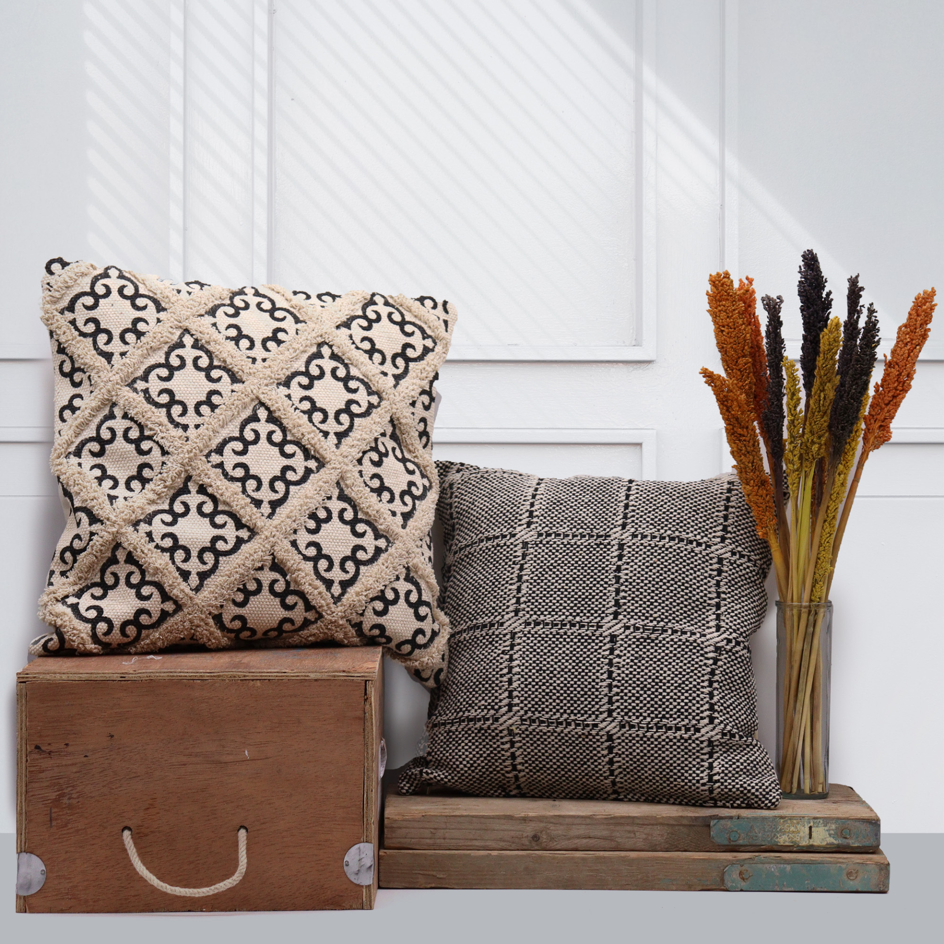 Classic Cushion Cover - Tribal Design - 45x45cm | High-Quality Cotton - Sudd