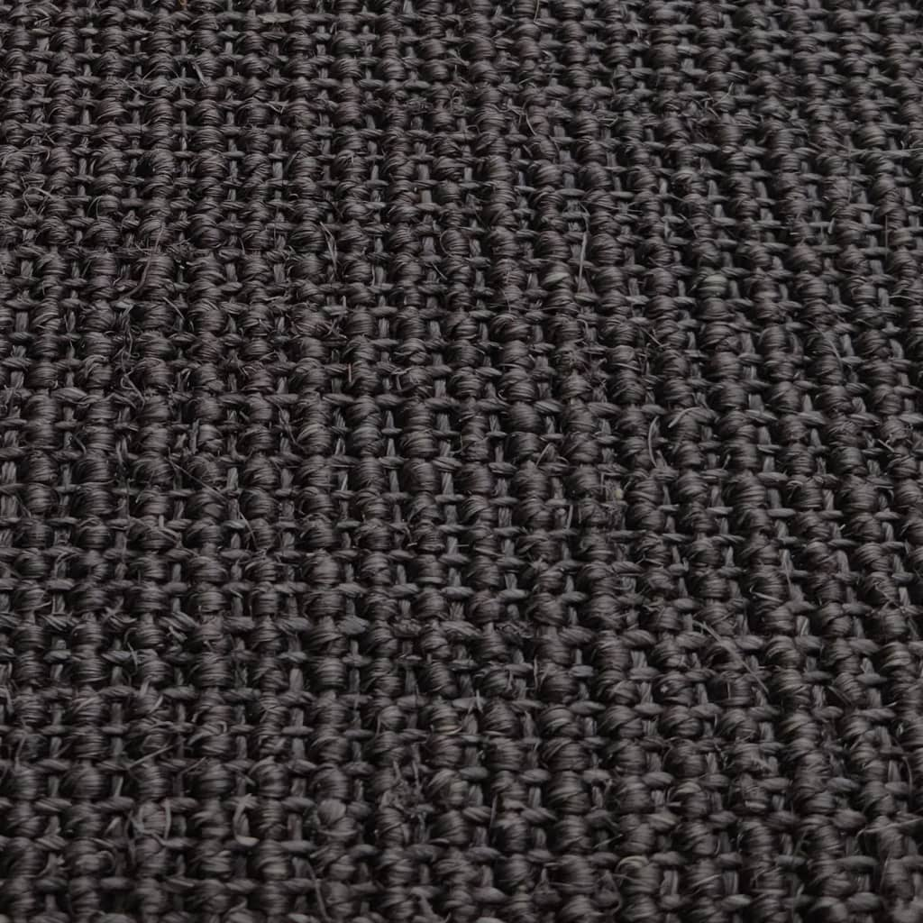 vidaXL Rug Natural Sisal 80x300 cm Black - Sudd