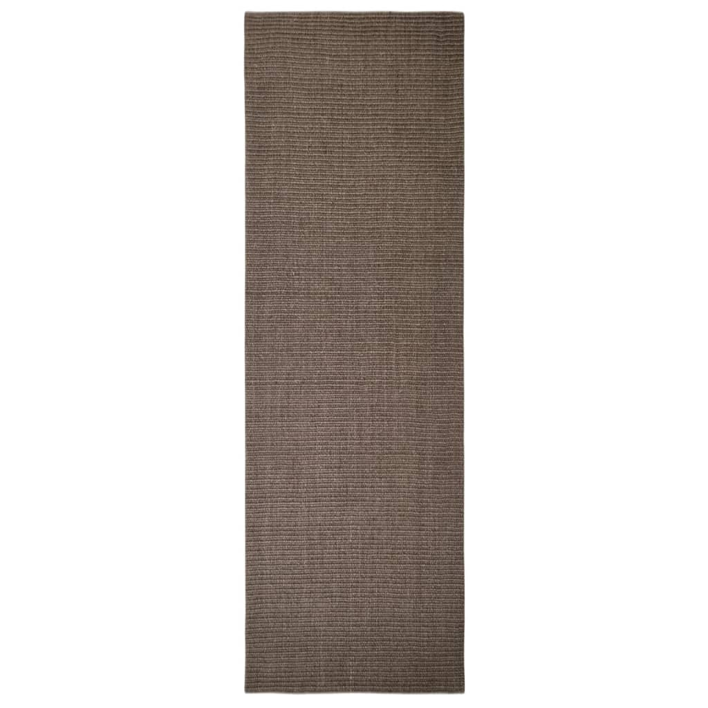 vidaXL Rug Natural Sisal 80x250 cm Brown - Premium Material, Anti-Slip Backing, Easy to Maintain - Sudd