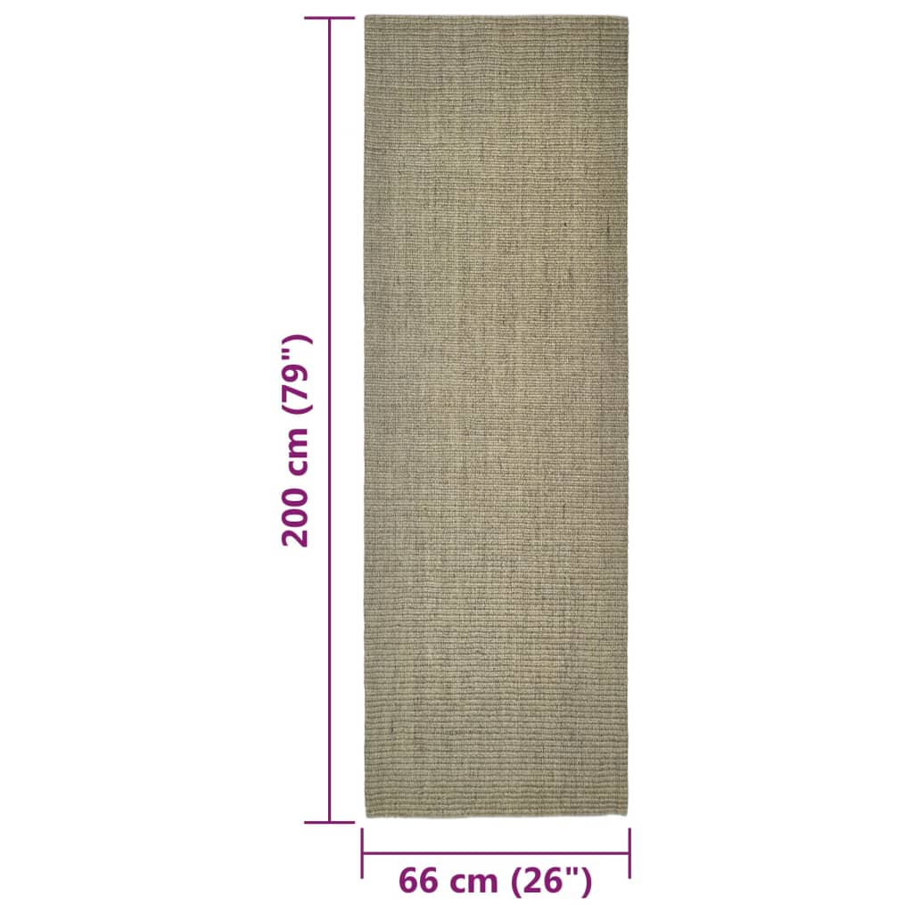 vidaXL Rug Natural Sisal 66x200 cm Green - Premium Quality, Durable and Versatile - Sudd