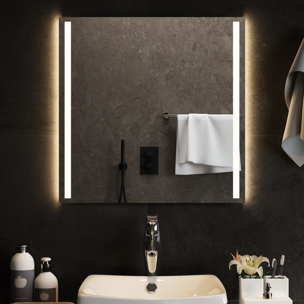 LED Bathroom Mirror 60x60 cm - Waterproof, USB Interface, Easy Installation - Sudd