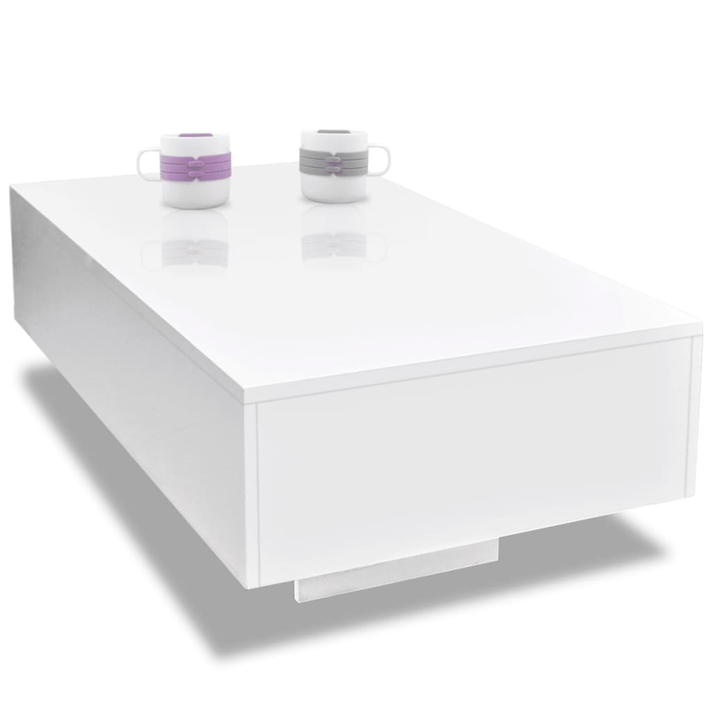 vidaXL Coffee Table High Gloss White - Sudd