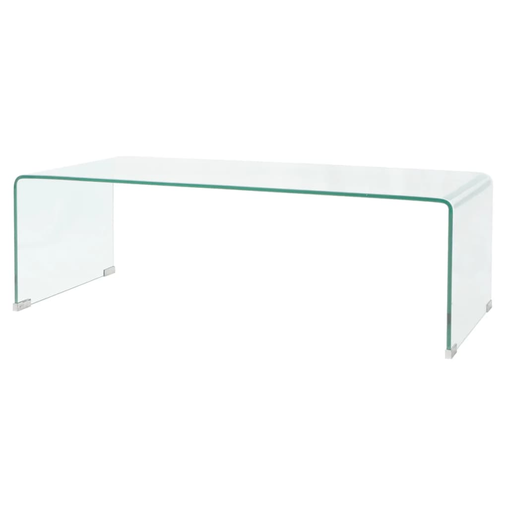 Coffee Table Clear Tempered Glass 98x45x30 cm - Sudd