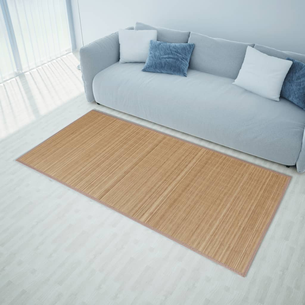 vidaXL Rug Bamboo 100x160 cm Brown - Natural Look for Your Living Room - Sudd