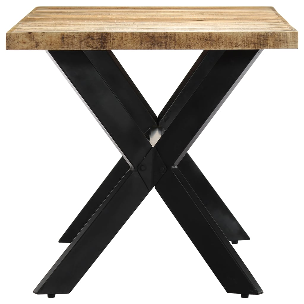 vidaXL Dining Table 140x70x75 cm Solid Rough Mango Wood - Sudd