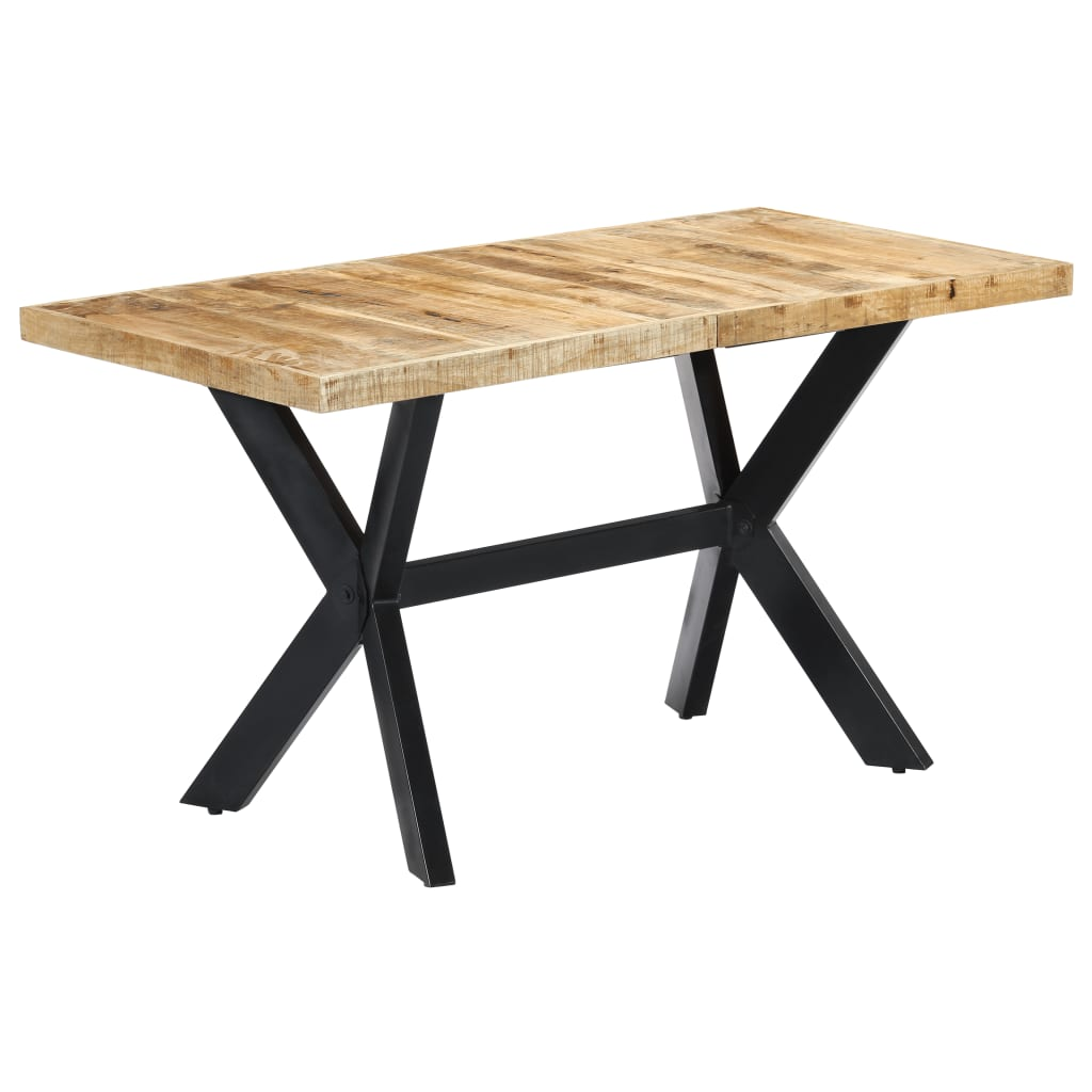 vidaXL Dining Table 140x70x75 cm Solid Rough Mango Wood - Sudd