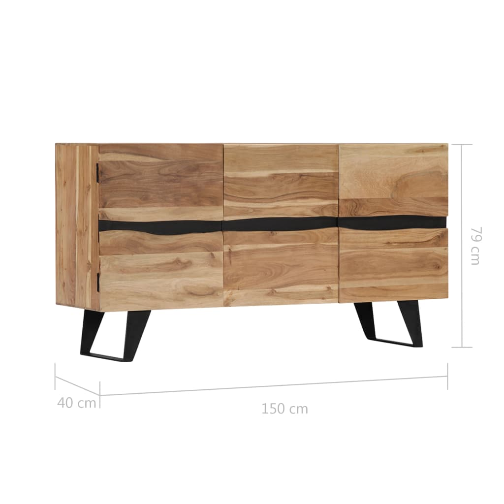 vidaXL Sideboard 150x40x79 cm Solid Acacia Wood - Sudd