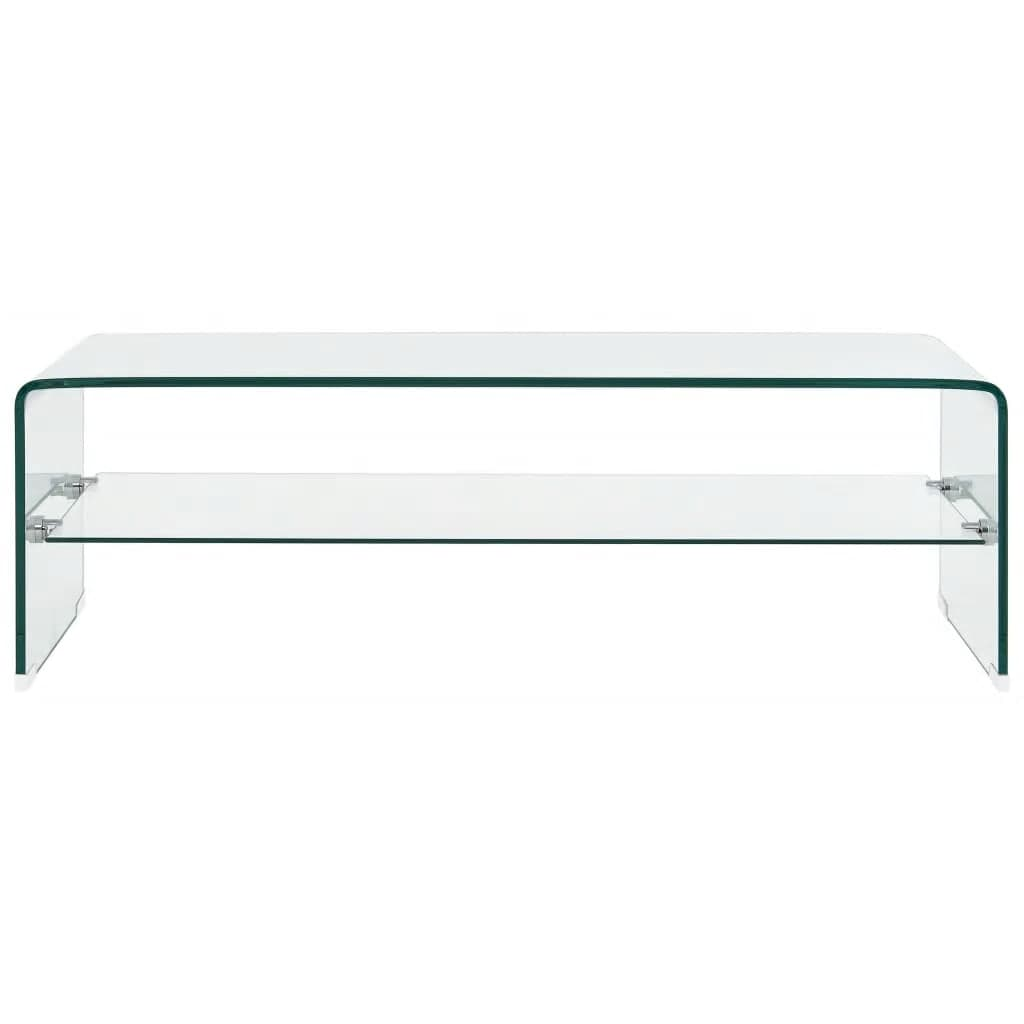 vidaXL Coffee Table Clear 98x45x31 cm Tempered Glass - Sudd