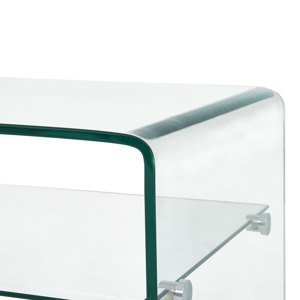 vidaXL Coffee Table Clear 98x45x31 cm Tempered Glass - Sudd