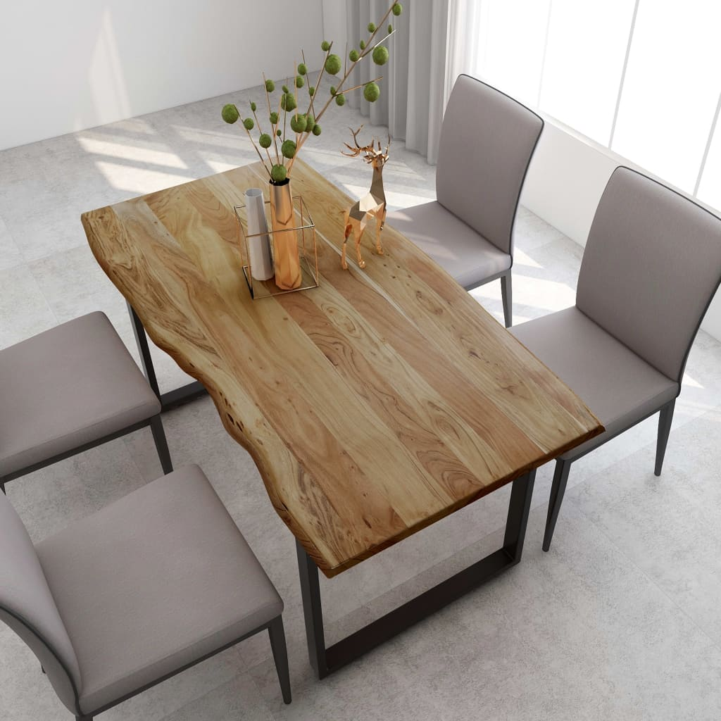 vidaXL Dining Table 154x80x76 cm Solid Acacia Wood - Sudd