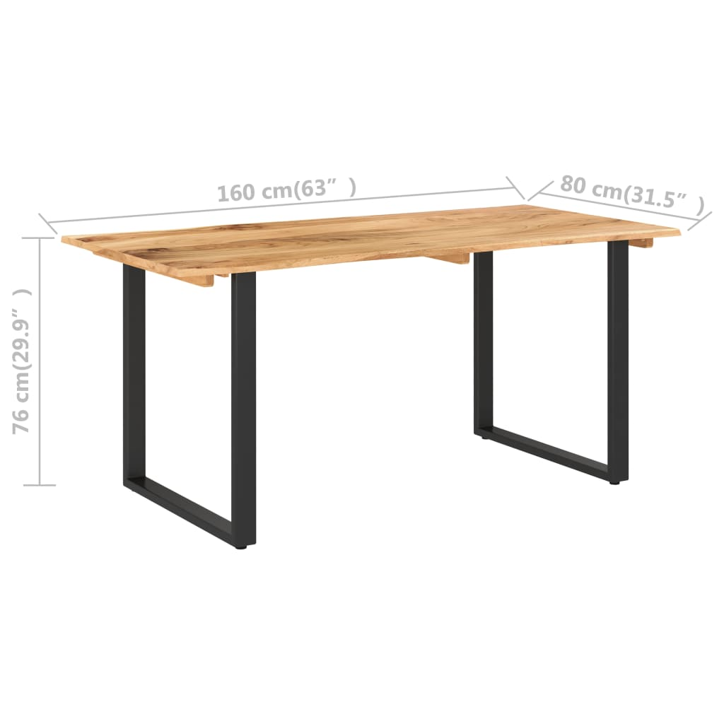 vidaXL Dining Table 154x80x76 cm Solid Acacia Wood - Sudd