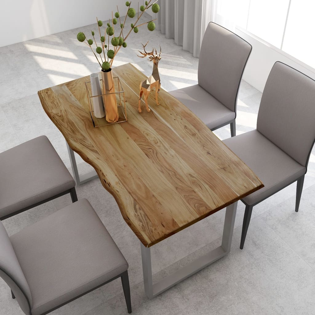 vidaXL Dining Table 140x70x76 cm Solid Acacia Wood - Sudd