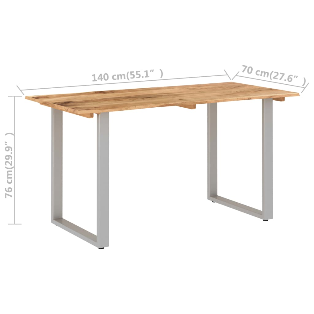 vidaXL Dining Table 140x70x76 cm Solid Acacia Wood - Sudd