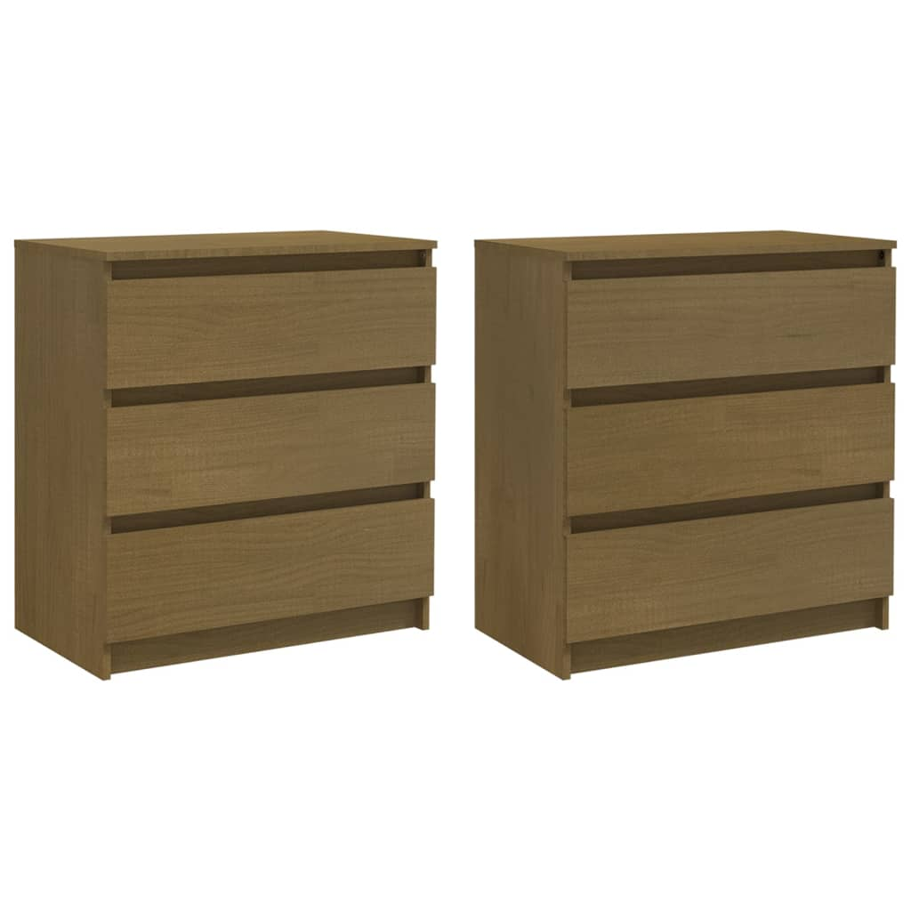 Honey Brown Bedside Cabinets - Sudd