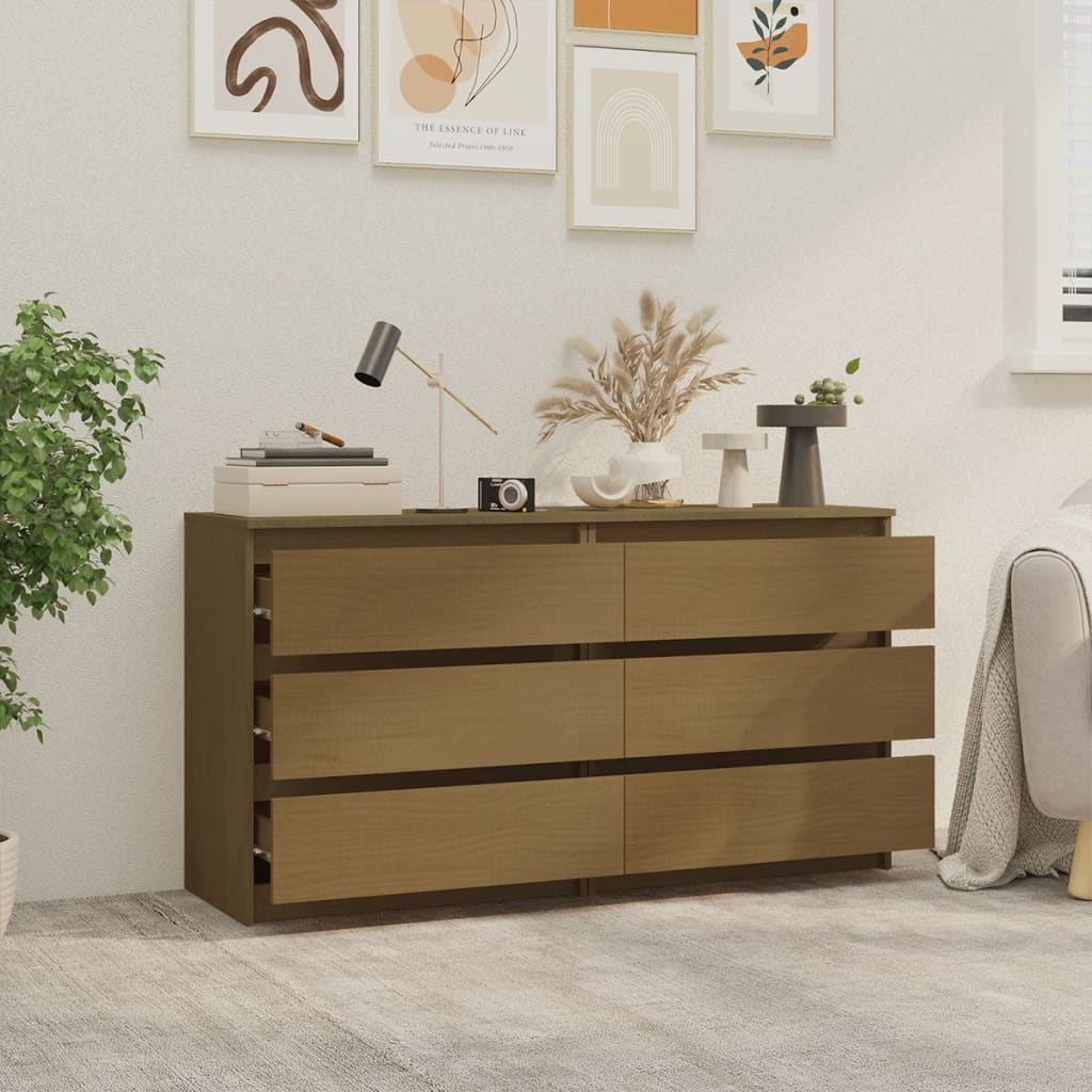 Honey Brown Bedside Cabinets - Sudd