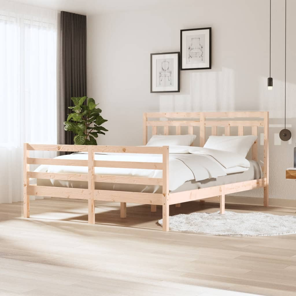 vidaXL Bed Frame Solid Wood 160x200 cm - Sudd