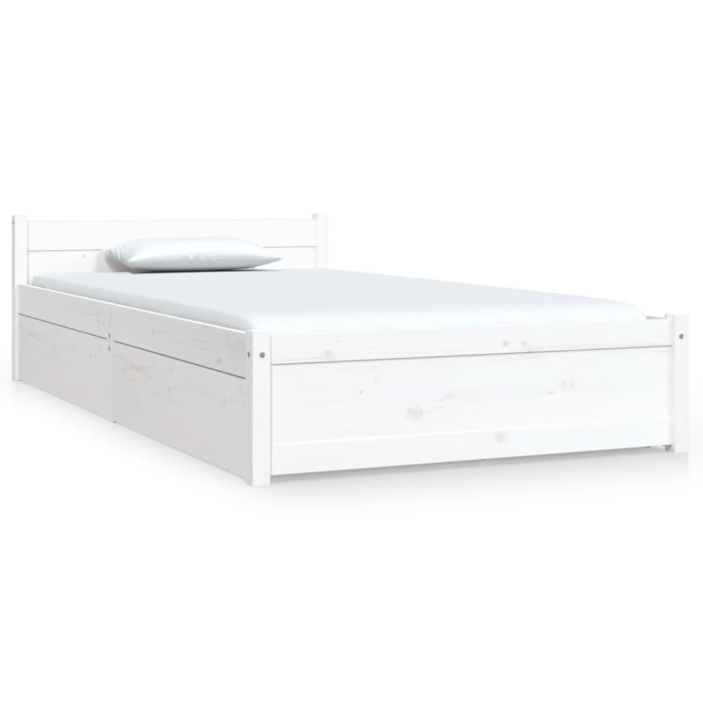 vidaXL Bed Frame with Drawers White 90x200 cm - Sudd