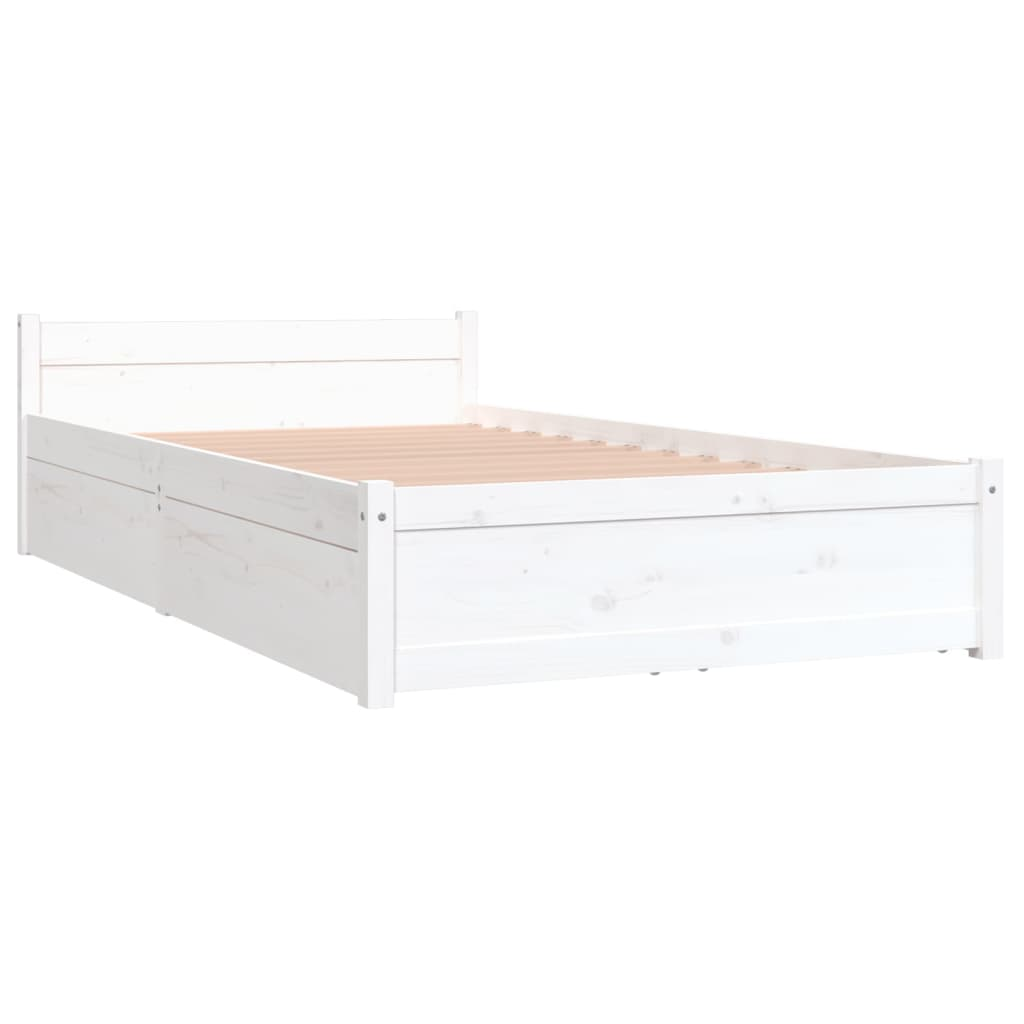 vidaXL Bed Frame with Drawers White 90x200 cm - Sudd