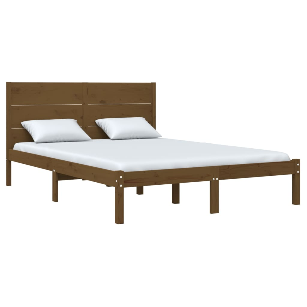 vidaXL Bed Frame Honey Brown Solid Wood Pine 120x200 cm - Sudd