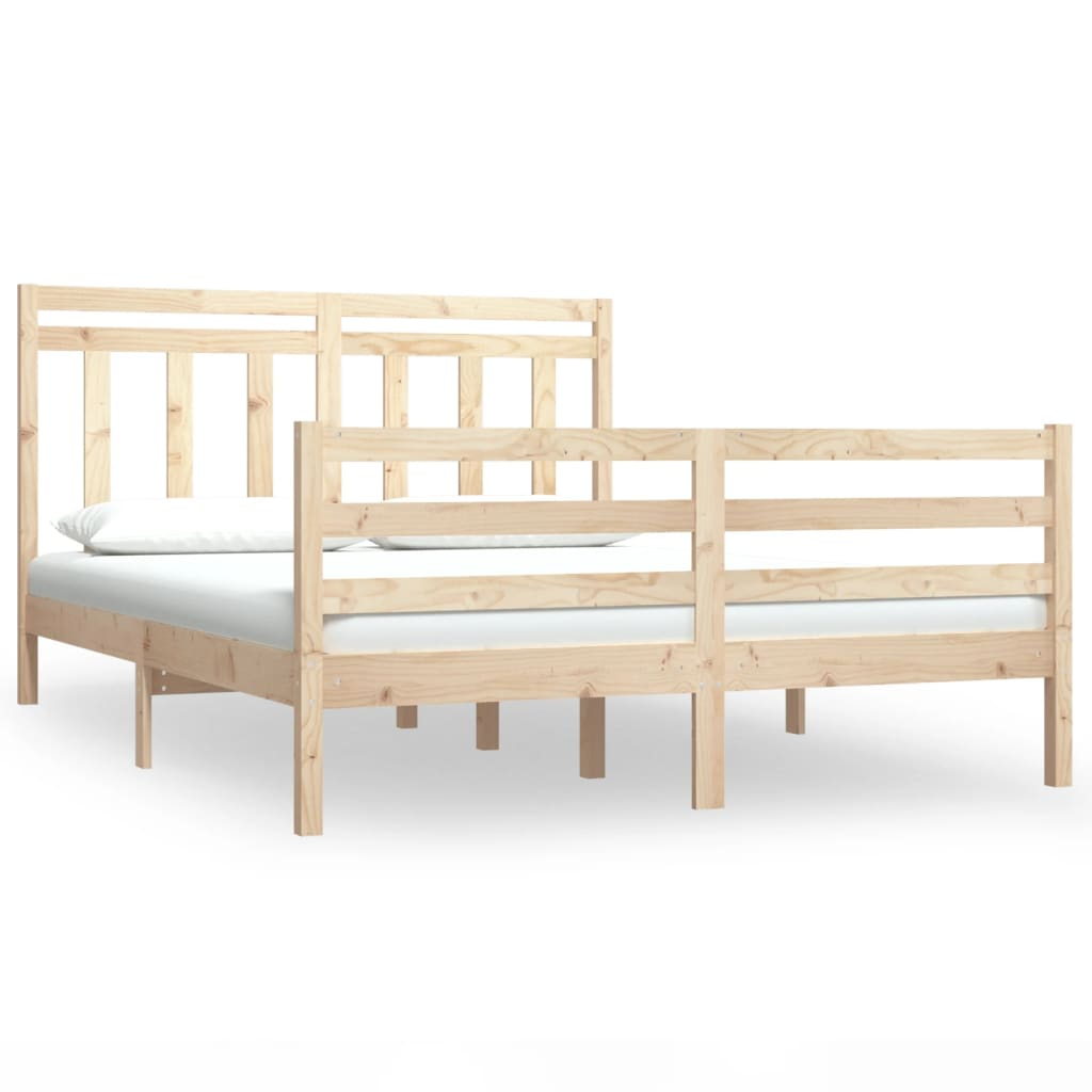 vidaXL Bed Frame Solid Wood 140x190 cm - Sudd