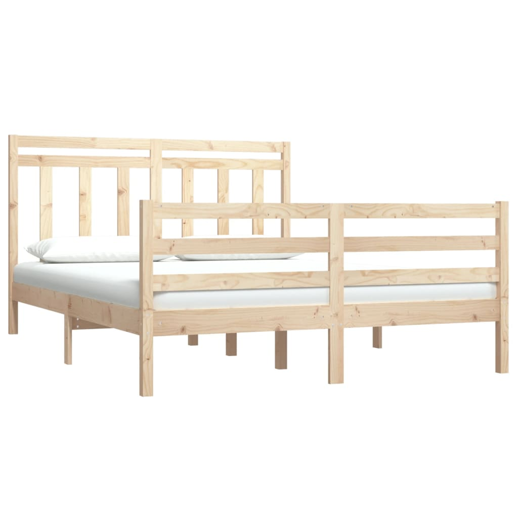 vidaXL Bed Frame Solid Wood 140x190 cm - Sudd