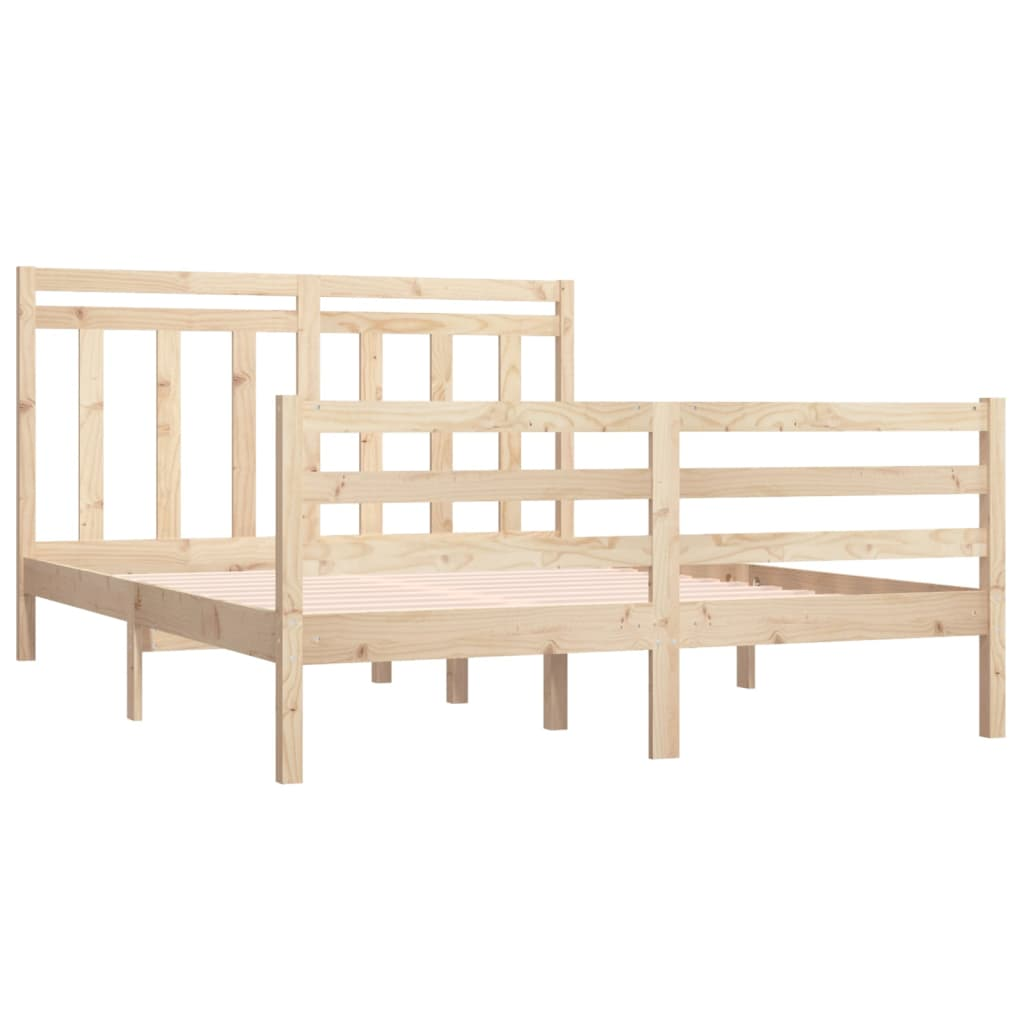 vidaXL Bed Frame Solid Wood 140x190 cm - Sudd