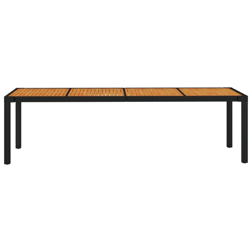 vidaXL Garden Table Black 250x100x75 cm Poly Rattan - Sudd