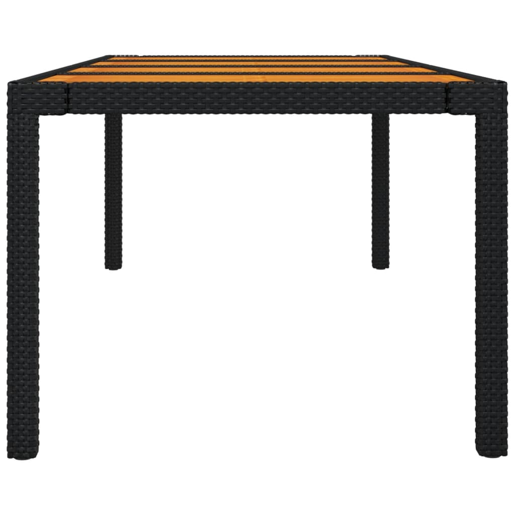 vidaXL Garden Table Black 250x100x75 cm Poly Rattan - Sudd