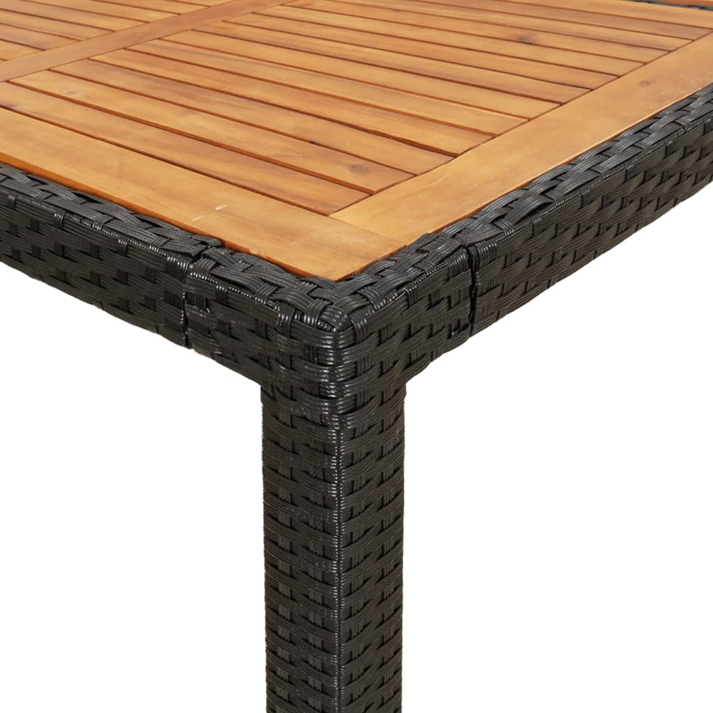 vidaXL Garden Table Black 250x100x75 cm Poly Rattan - Sudd