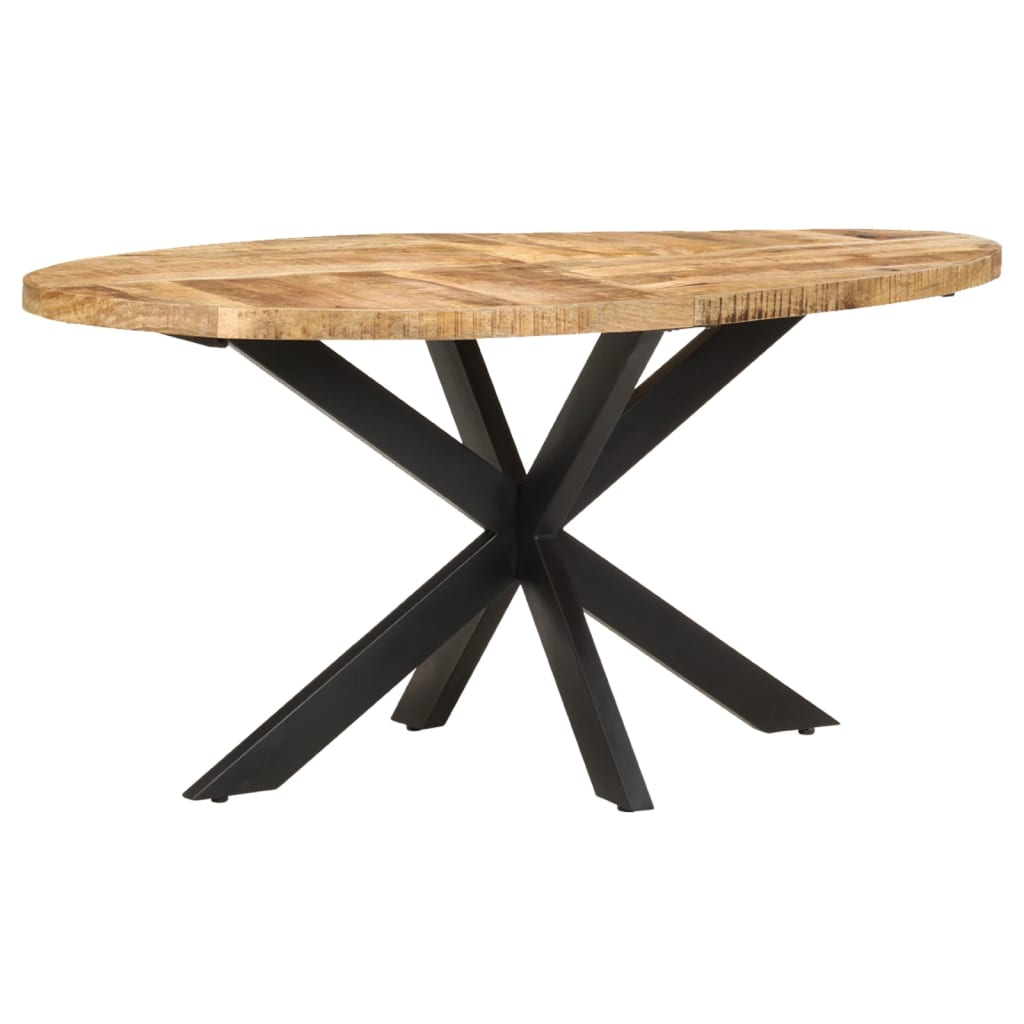 vidaXL Dining Table 160x90x75 cm Rough Mango Wood - Sudd