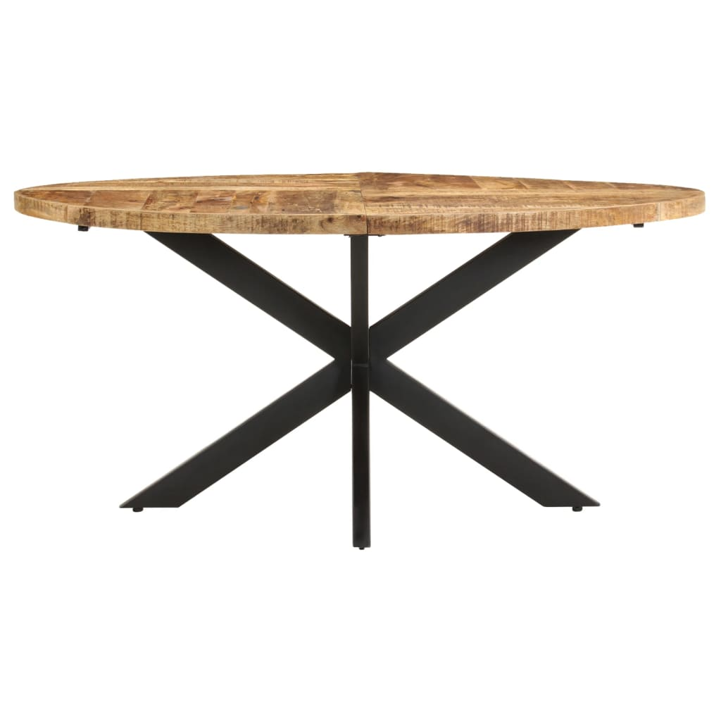 vidaXL Dining Table 160x90x75 cm Rough Mango Wood - Sudd