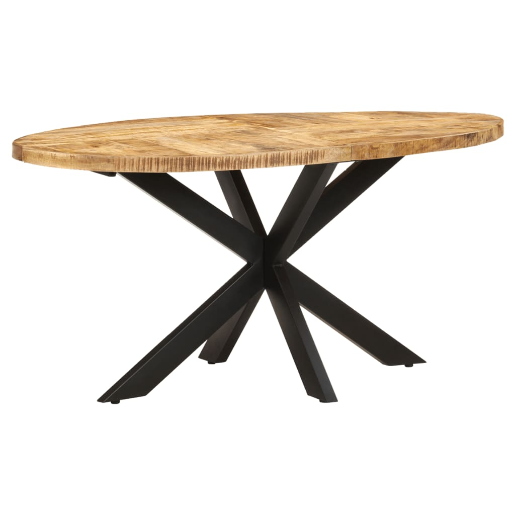 vidaXL Dining Table 160x90x75 cm Rough Mango Wood - Sudd