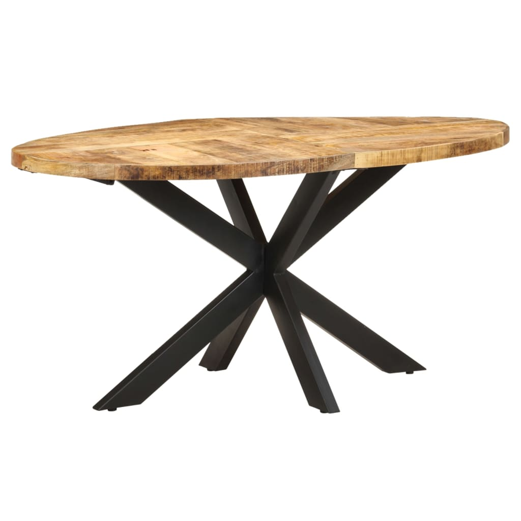 vidaXL Dining Table 160x90x75 cm Rough Mango Wood - Sudd