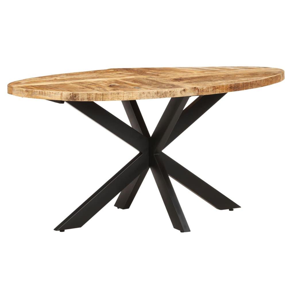 vidaXL Dining Table 160x90x75 cm Rough Mango Wood - Sudd